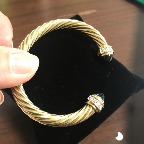 SOLD.  David Yurman 14k Diamond Onxy Bracelet - Picture 6 of 8
